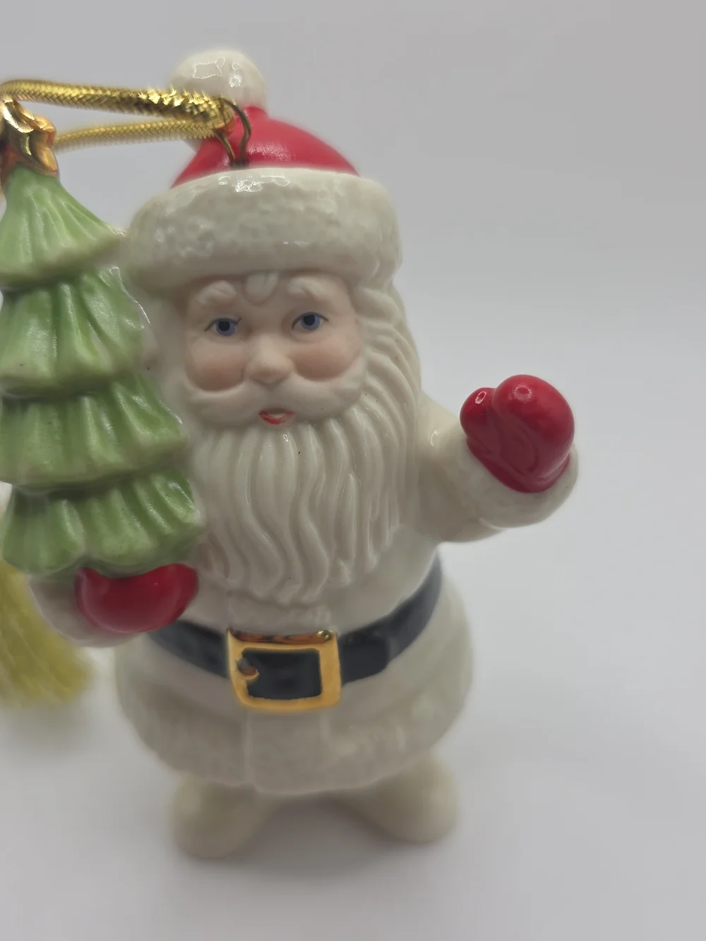 Lenox White and Red Santa Tree Holiday Ornament